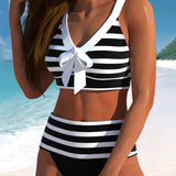 Laluna® | Pruhované bikiny s vysokým pasem
