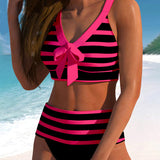 Laluna® | Pruhované bikiny s vysokým pasem