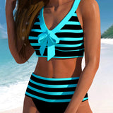 Laluna® | Pruhované bikiny s vysokým pasem