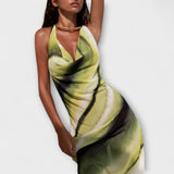 Vivien - Hedvábné batikované maxi šaty