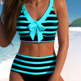 Laluna® | Pruhované bikiny s vysokým pasem