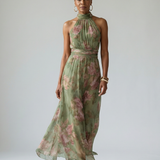 Mirelle | Záclonové halter midi šaty