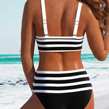 Laluna® | Pruhované bikiny s vysokým pasem
