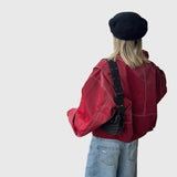 Faye™ – Nadrozměrná kožená bunda