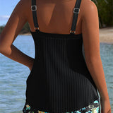 Laluna® | Tankini s pruhovanými dvoudílnými plavkami