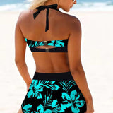 Šárka – Bikini com cintura subida e padrão floral