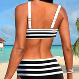 Laluna® | Pruhované bikiny s vysokým pasem