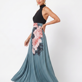 Olympas | Halter-Bodice Květinové Maxi Šaty