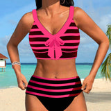 Laluna® | Pruhované bikiny s vysokým pasem