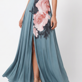 Olympas | Halter-Bodice Květinové Maxi Šaty