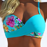 Bikini, top ve stylu braletky, kontrastní potisk