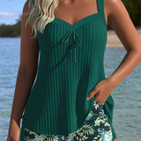 Laluna® | Tankini s pruhovanými dvoudílnými plavkami