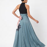 Olympas | Halter-Bodice Květinové Maxi Šaty