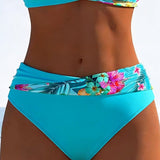 Bikini, top ve stylu braletky, kontrastní potisk
