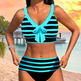 Laluna® | Pruhované bikiny s vysokým pasem