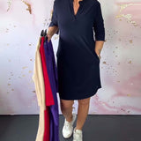 Lenka – Elegantní šaty s výstřihem do V pro každý den
