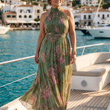 Mirelle | Záclonové halter midi šaty