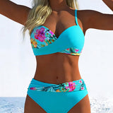 Bikini, top ve stylu braletky, kontrastní potisk