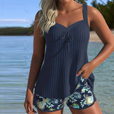 Laluna® | Tankini s pruhovanými dvoudílnými plavkami