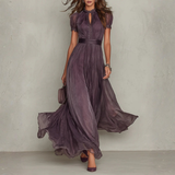 Karolína – Halter maxi šaty s květinovým vzorem a elegantním řasením
