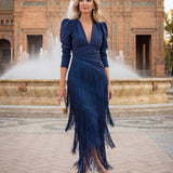 Elegantní Šaty s Franjemi - Maison Claire a Sylvie