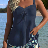 Laluna® | Tankini s pruhovanými dvoudílnými plavkami