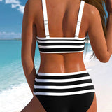Laluna® | Pruhované bikiny s vysokým pasem