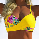 Bikini, top ve stylu braletky, kontrastní potisk