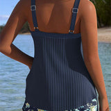 Laluna® | Tankini s pruhovanými dvoudílnými plavkami