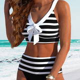 Laluna® | Pruhované bikiny s vysokým pasem