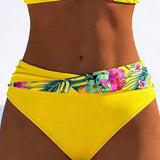 Bikini, top ve stylu braletky, kontrastní potisk