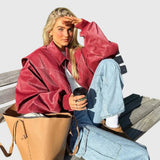 Faye™ – Nadrozměrná kožená bunda