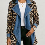 Cécile | Sako s leopardím vzorem a panely ze sepraného denimu