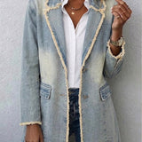 Hélène | Vintage oversized blazer s nezačištěnými okraji