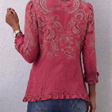 Henriette | Vintage plisovaný kabát s paisley potiskem